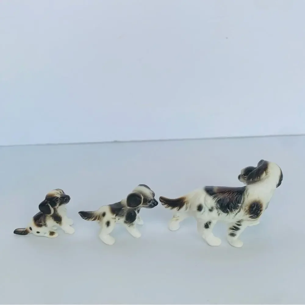 Vintage Miniature Cocker Spaniel Porcelain Figurines